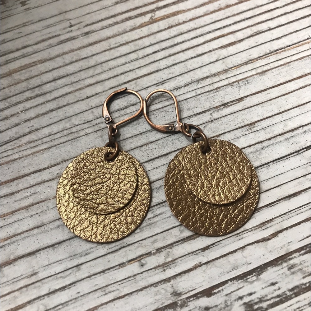Hidden Grace. Handmade Faux Leather Earrings